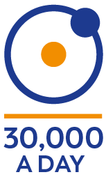 30000 Per Dag Logo Engels Staand